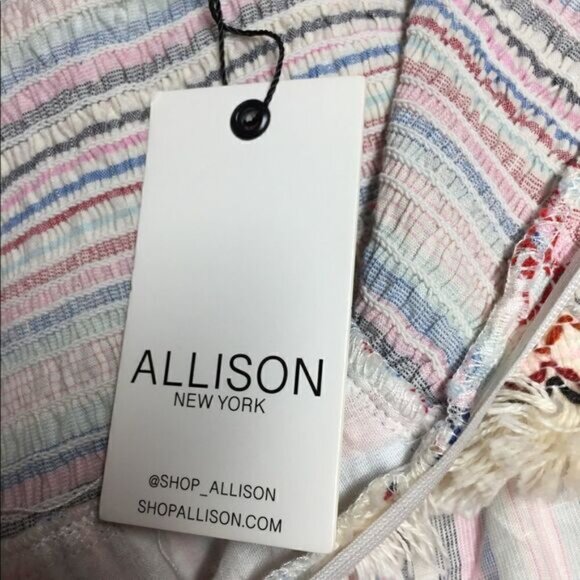 NWT Allison New York Smocked stripe Dress Sz XS - Picture 11 of 13